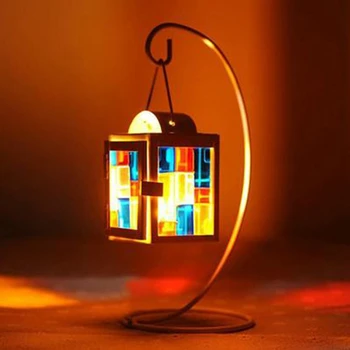 2vnt Europoje Retro Dekoro turkijos Lempos Spalvinga Taurės vitražas Candleholder LED Miegamasis