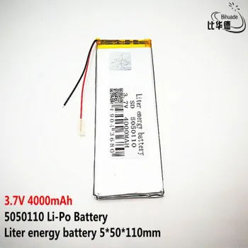 2vnt Litro energijos baterija Gera Qulity 3.7 V,4000mAH 5050110 Polimeras ličio jonų / Li-ion baterija tablet pc BANKAS,GPS,mp3,mp4