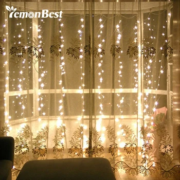 3*3m 300-LED Užuolaidos, Šviesos, Fėja, Kalėdų Dekoracijos Namuose Šalis Vestuvių Lauko, Patalpų String Lempa Pakabukas Šiltai Balta