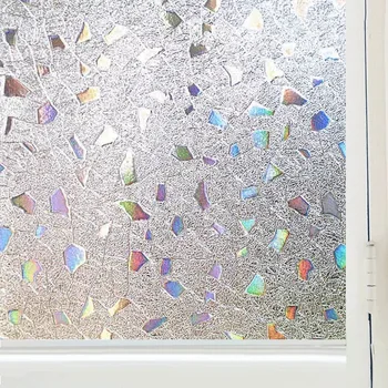 3D Lazeris Dekoratyvinė Langų Plėvelė Stiklo lipdukas Privatumo lipnios elektrostatinės vinilo šilumos perdavimo miegamojo duris namų dekoro