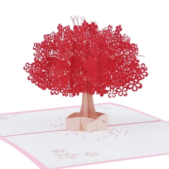 3D Medžio Pora Pop-Up Atvirukai su Gimtadieniu Meilužis Valentino Jubiliejų W229