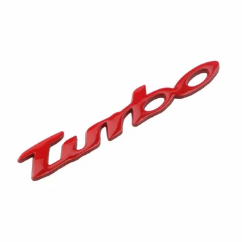 3D Red Turbo Auto Automobilis Kamieno Sparnas Galinis Pusėje Emblema Ženklelio Lipdukai, Decal Sportas