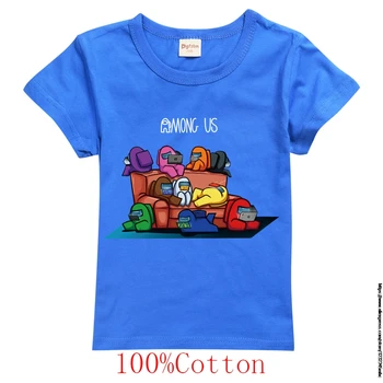 3D Tarp Mūsų T-shirt Impostor Berniukų, Mergaičių Drabužiai Atsitiktinis Bamblys Vaikų Drabužių Camiseta Vasaros trumpomis Rankovėmis Viršūnes