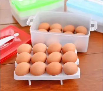 3pcs Ekologiškas, dvisluoksnis Plastikiniai Kiaušiniai Saugojimo organizatorius Šaldytuvas Vaisių maisto daržovių Lauke Išsaugojimo virtuvės įrankiai