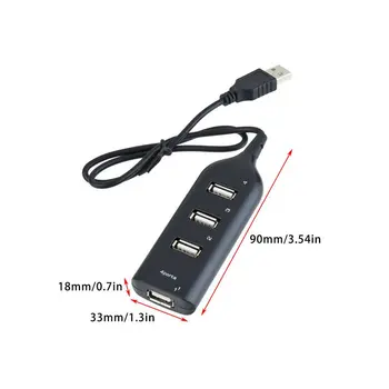 4 Port USB 2.0 HUB Didelės Spartos USB Nešiojamas PC Slim Mažiausių Mini USB Skirstytuvo Adapteris, Skirtas Mobilusis Telefonas, Nešiojamas KOMPIUTERIS