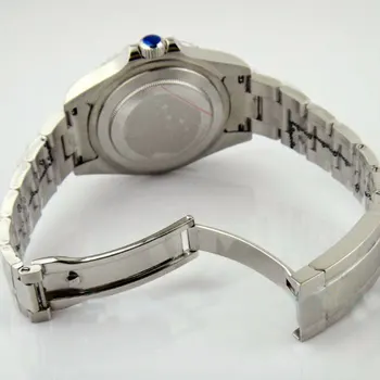 40mm parnis sterilaus black dial šviesos GMT data langą sapphire kristalas automatinė mens watch P344