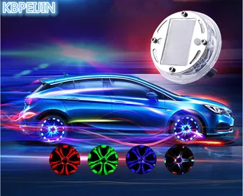 4PCS Saulės Energijos LED Automobilių Auto Flash Varantys Padangų Hub Neoninės Šviesos 
