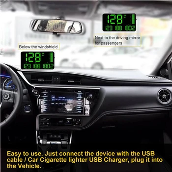 5.5 colių ekraną, Automobilių Head-up Display GPS Spidometras C90 Greičio Ekranas KM/h, MPH Dviračio Motociklo Universalus GPS greičio viršijimo Signalas