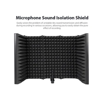 5 Skydas, Sulankstomas Mikrofonas, Akustinė Izoliacija Shield Akustinių Putos Studija Įrašymo Live Transliacijos Mikrofonas Priedai