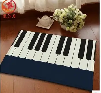 50X80cm Muzika fortepijonui spausdinti pliušinis kilimėlis kilimas patalpų anti slip kilimų vandens absorbentas durų kilimėlis pėdų padas
