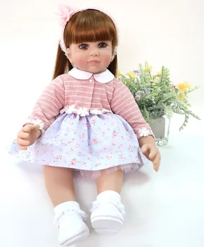 58cm minkšto Silikono Lėlės Reborn mergaičių Žaislai gražus ilgas hiar BeBe Atgimsta Tikroviška lėlė princesė vaikų Interaktyvus dovana žaislai