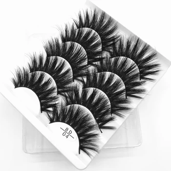 5Pairs 8D Dirbtiniais Mink Plaukų Netikrų Blakstienų Storio Ilgai Natūralių Blakstienų Faux Cils Maquillaje Wispy Makiažas Grožio Pratęsimo Įrankiai