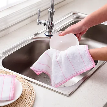 5pc Virtuvė Anti-tepalas valymo šluostės veiksmingai Super Absorbentas Mikropluošto Valymo šluostės namų plauti indų, virtuvės Valymo rankšluostį
