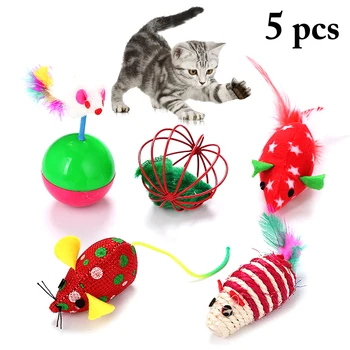 5vnt Kalėdų Kačių Žaislų Rinkinys Mielas Interaktyvi Katė Ball Žaislas Katė Peles Žaislas Augintiniui Kibinimas Plastiko Žaidimas Katė Mokymo Žaislai Pet products