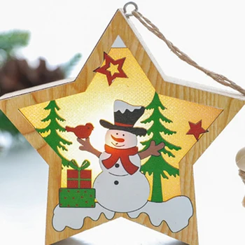 6-Gabalas Kalėdinė Dekoracija Mediniai Šviesos Pakabukas Kalėdų Medžio Apdaila Priedai Kalėdų Vaikų Dovanų