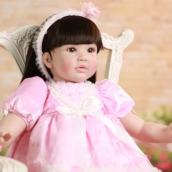 60cm Silikono Vinilo Reborn Baby Doll 24inch Princesė Mažylis Gyvas Bebe Kartu Lėlės Gimtadienio Dovana Metu Vaikas Mergina Boneca