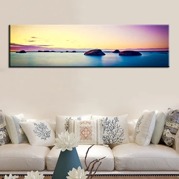 60x210cm--Natūralus Saulėlydžio Ežero Kraštovaizdį, Plakatų ir grafikos Paveikslai Tapyba Skandinavijos Sienos Meno Nuotrauką Kambarį Cuadros