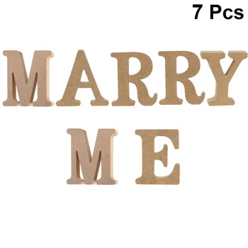 7pcs Vestuvių Prop Medinė Raidė Ornamentu Dekoruotais Marry Me Žodis Pasirašyti Stalo Dekoracija Dalyvavimas Puotą