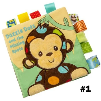 8 Puslapiai Kūdikio Barškutis Žaislas Minkštas Gyvūnų Medžiaga Knyga Beždžionė/Owl/Šunų Naujagimio Vežimėlį Kabinti Žaislų Ankstyvo Mokymosi Šviesti Žaislai