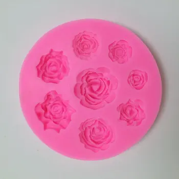 8 Skylių 3D Rose Torto Formą Kepimo Desertas Diamond Konditerijos Putėsiai Silikono Formų Meno Šokolado Visos Silikonowe Pelėsių
