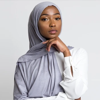 85*185cm moterų musulmonų džersis medvilnės hijab šalikas stretch audinys hijabs islamo jersey skarelė ponios paprasto skaros ir antklodės