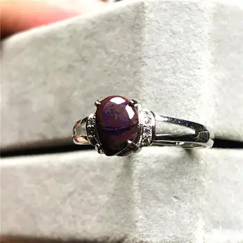 8x6mm Viršų Natūralus Royal Purple Sugilite Žiedas Moteris Panele Vyras Kristalų Ovalo formos Karoliukai, Akmuo, Sidabro Reguliuojamas Žiedas Papuošalai AAAAA