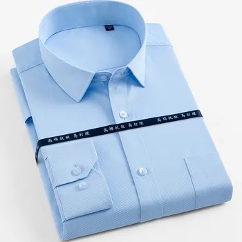 8XL vientisos Spalvos Ruoželiniu Dryžuotas Marškinėliai Vyrams Darbas Long Sleeve Shirt Mens Suknelė Marškiniai korėjos Drabužių, Negabaritinių Mygtuką Iki Marškinėliai