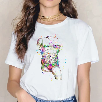 Akvarelė Taikos mėgsta roko harajuku kawaii ASL gestų kalbos spausdinti marškinėlius moterims marškinėliai 90-ųjų mados streetwear mergina viršūnes tees