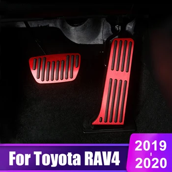 Aliuminio lydinio Automobilių Pedalu Kuro Akceleratoriaus Pedalas Stabdžių Pedalą Padengti Ne Slydimo Padas Toyota RAV4 2019 2020 XA50 Priedai
