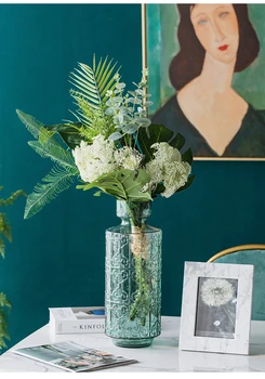 Amerikos Neoklasikinis Iškilumo Meno Mėlyno Stiklo Vaza, Vestuvių Pokylių Stalo Namuose Romantiškas Dekoro Priedai Ornamentu