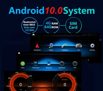 Android 10.0 8 Core 4G+64G Automobilio radijo multimedijos Grotuvas GPS Navigacija Mercedes Benz C Class W204 S204 2008 m. 2009 m. 2010 m. NTG 4.0