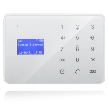 Anglų prancūzų rusų, ispanų Balso Laidinio Belaidžio Namų Saugumo GSM Signalizacijos Sistema, LCD Ekranas Touch Klaviatūra