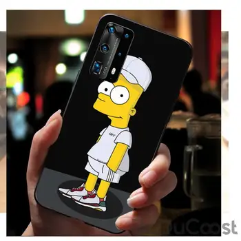 Animacinių filmų Simpson juokinga Bart Simpson Coque Telefoną Atveju Huawei P20 30 P20Pro P20Lite P30Lite Psmart P10 9lite