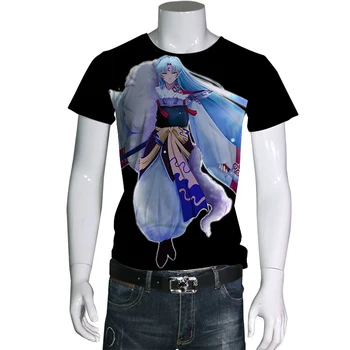 Anime Inuyasha Sesshoumaru Cosplay t-shirt Anime marškinėliai Atsitiktinis Vyrų, moterų, studentų viršūnės