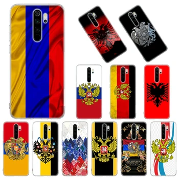 Armėnijos, Albanijos, Rusijos vėliava, Emblema, Minkštas Atveju Xiaomi Redmi Pastaba 8T 9S 6 7 8 9 Pro K20 K30 Pro 6A 7A 8A 9A 9C Silikono Padengti