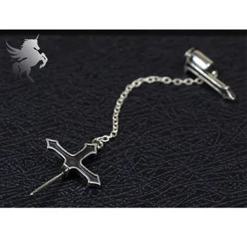 Atnaujinta!Asmenybės kryžiaus lanyards auskarai 925 sidabro auskarai Gothic punk ausų papuošalai derliaus berniukų, mergaičių ausies aksesuarai dovanos