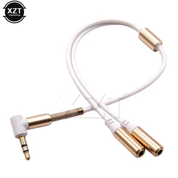 Aukštos Kokybės 1 2 Dual Y Audio Splitter Cable Adapter Aukso Jungtis Ausinių #UO 3,5 mm