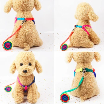 Aukštos Kokybės Pet Šuo Pavadėlio Nailono Virvė Reguliuojamas spalvinga virvę krūtinės diržas šuns pavadėlio su apvadai