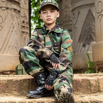 Aukštos Kokybės Vaikų Kamufliažinis Kostiumas Berniukams Karinę Uniformą Taktinis Kovoti Kailio Kelnes Multicam Armijos Militar Kareivis Drabužiai