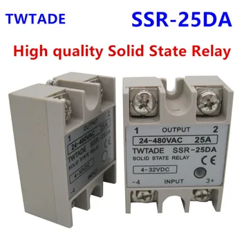 Aukštos kokybės vienfazis (Solid State Relay SSR-25DA 25A 3 Modulis-32V DC 24-480V AC SSR-25 DA SSR 25A