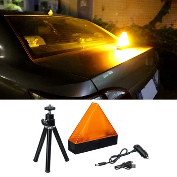 Automobilio LED Triple-profiliniai Įspėjamieji Žibintai su Trikoju Nešiojamieji Įkraunamieji Kelių Saugos ypatingų Saugumo Flash