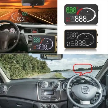 Automobilių HUD Head Up Display Už Dacia Duster/Logan/Lodgy/Sandero/Dokker Nauja A6 HUD Ekrano Saugus, Ekranas, Projektorius OBD II Jungtis