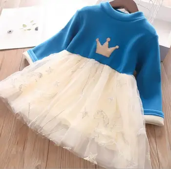 Baby girl drabužiai 2020 m. Rudens ir Žiemos Mergaitės Pliušinis Suknelės cartoon Vaikų Suknelės