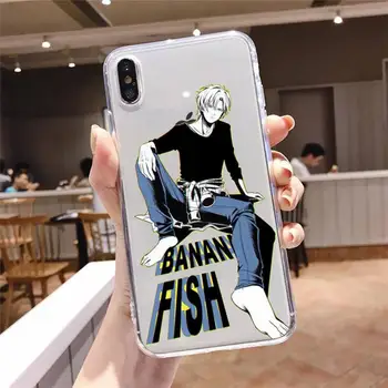 Bananų Žuvų Anime Telefono dėklas Skaidri minkšta iphone 5 5s 5c se 6 6s 7 8 11 12 plus x mini xs xr pro max