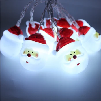 Baterijomis 1,5 M 10leds lempos Mielas Santa Claus LED Styginių Šviesos Vandeniui, Kalėdos, naujieji Metai Apdaila Garliava