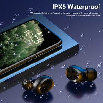 Belaidės Ausinės Plaukimo Bluetooth5.0 Ausinės TWS B5 In-ear Sporto Veikia Rankų Paramos iOS/Android Telefonai HD Skambinti