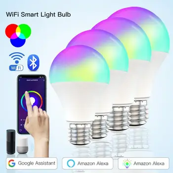 Belaidžio LED Smart Wifi Lemputė Tamsos Lemputė 9W RGBCW Smart Lemputės, Valdymas Balsu Dirbti Su Alexa 