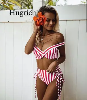 Bikini 2020 M. Moteris Nustatyti Push Up Moteriška Dviejų Dalių Dryžuotas Maudymosi Kostiumėliai Plaukti Atskiras Maudymosi Kostiumėlį Brazilijos Seksualus Maudymosi Kostiumą, Raudonos, Mėlynos