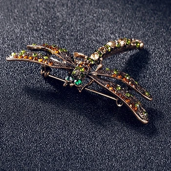 Bluelans Naujas Mados Juvelyriniai dirbiniai Moterų Derliaus Kilnus Dragonfly Kristalų Šalikas Pin Sagės