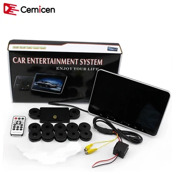 Cemicen 10.2 Colių Ultra-plonas Automobilių Pogalvių Monitorius MP5 Grotuvas HD 1080P Vaizdo Ekranas Su USB/SD/HDMI Lizdas/FM Siųstuvas/Garsiakalbis